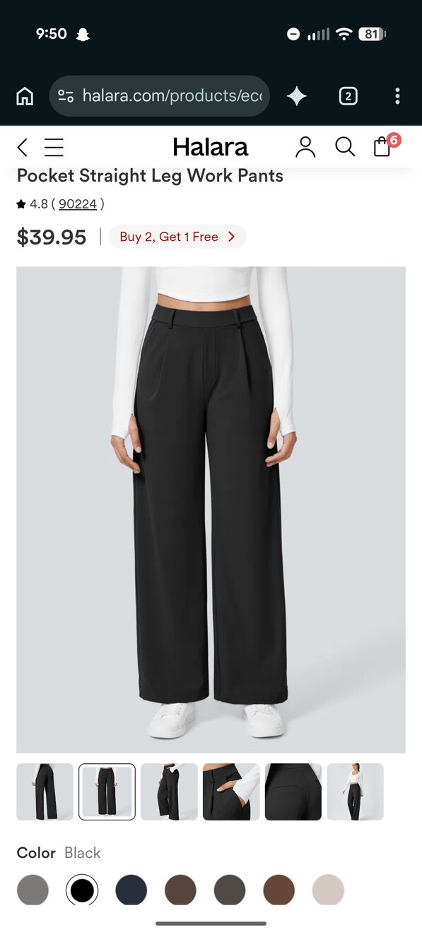 Halara Flex DayStretch High Waisted Straight Leg Work Pants Medium Petite